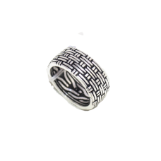 Mens Band Ring Silver Sterling 925 Unisex Men Jewelry Handmade Hand Engraved D887